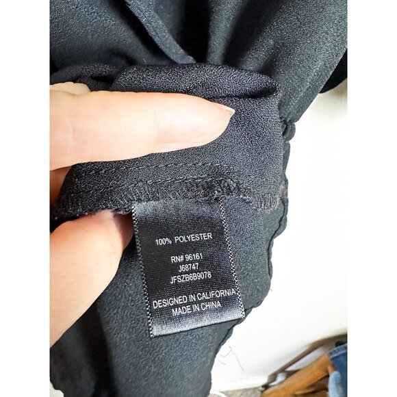 Bebop Lace Open Back Cold Shoulder V Neck Romper Jumpsuit Black Womens Small - Picture 6 of 8